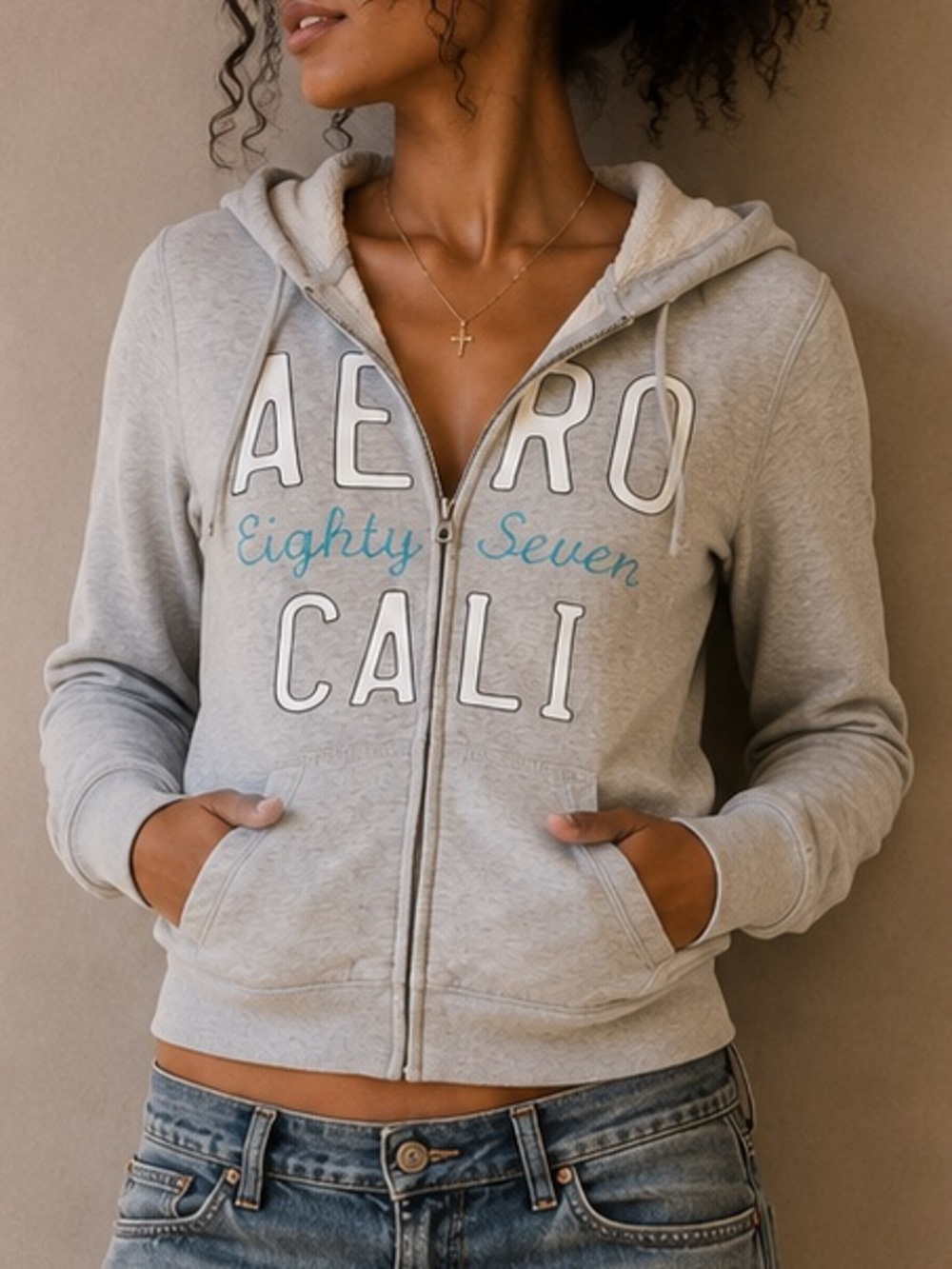 Vintage 2010 Aeropostale Grey Zip Up Hoodie
